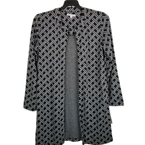 Notations Black & White Open Front Overcoat NWT